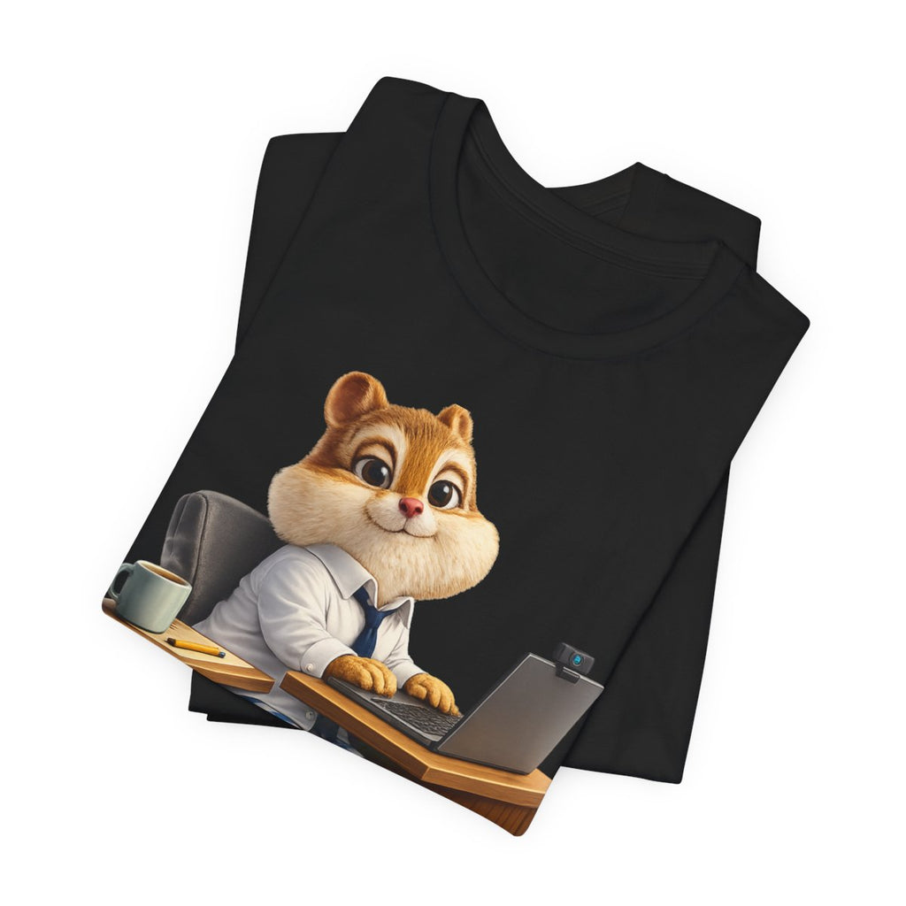 WFH Squirrel Funny Graphic Tee — Professional Where It Counts