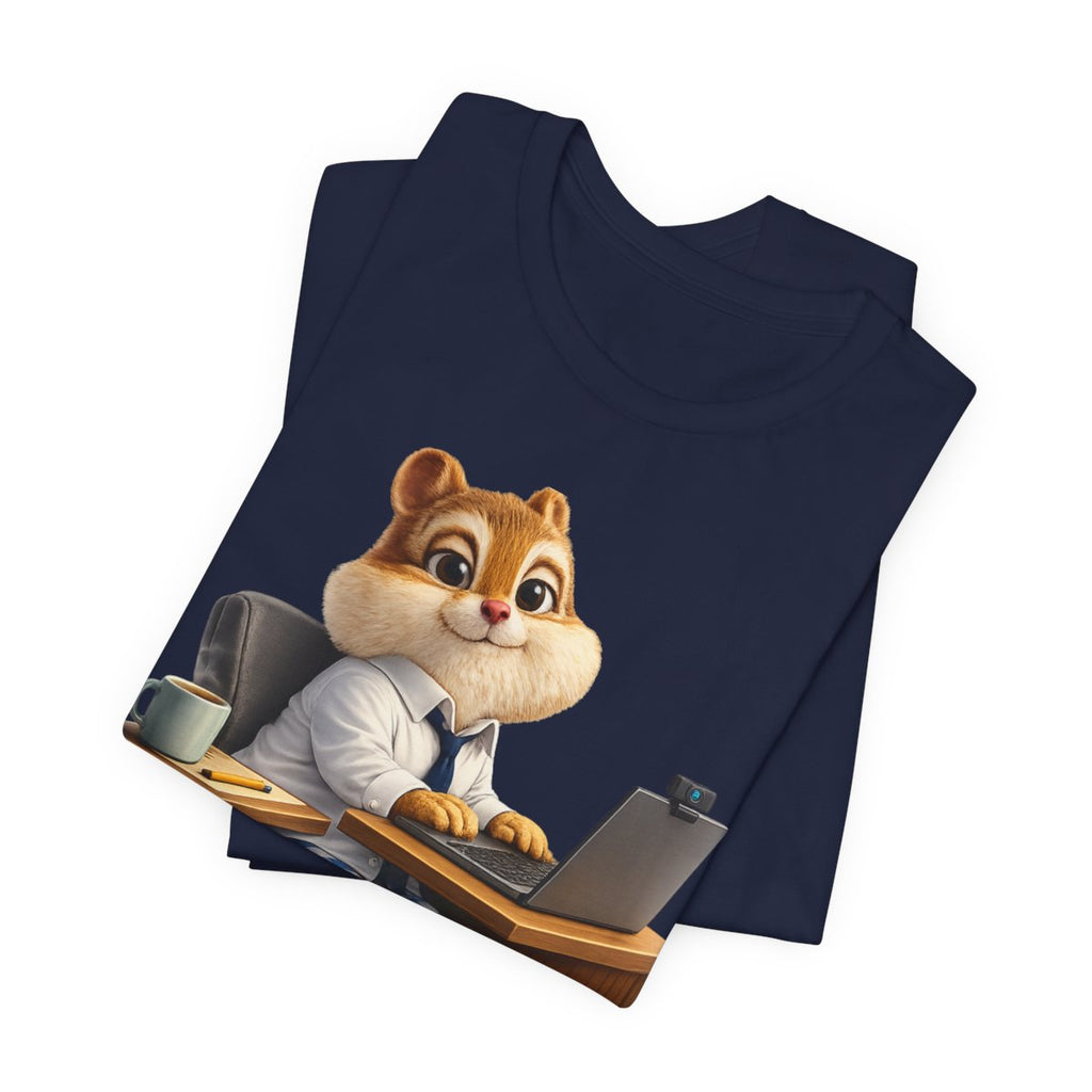 WFH Squirrel Funny Graphic Tee — Professional Where It Counts