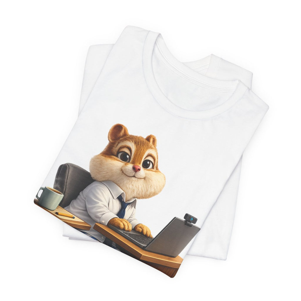 WFH Squirrel Funny Graphic Tee — Professional Where It Counts
