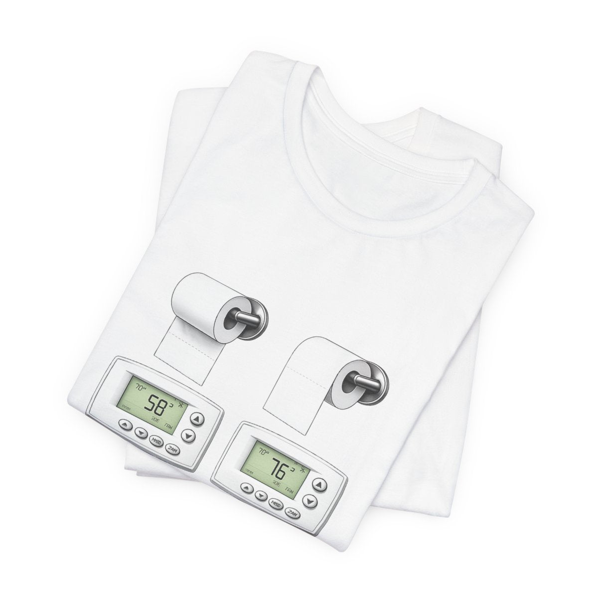 Thermostat Wars Funny Couples Graphic Tee — Two Kinds of People
