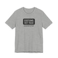 Vet Tech Costume Covered in Hair Funny Graphic Tee — Athletic Heather flat lay