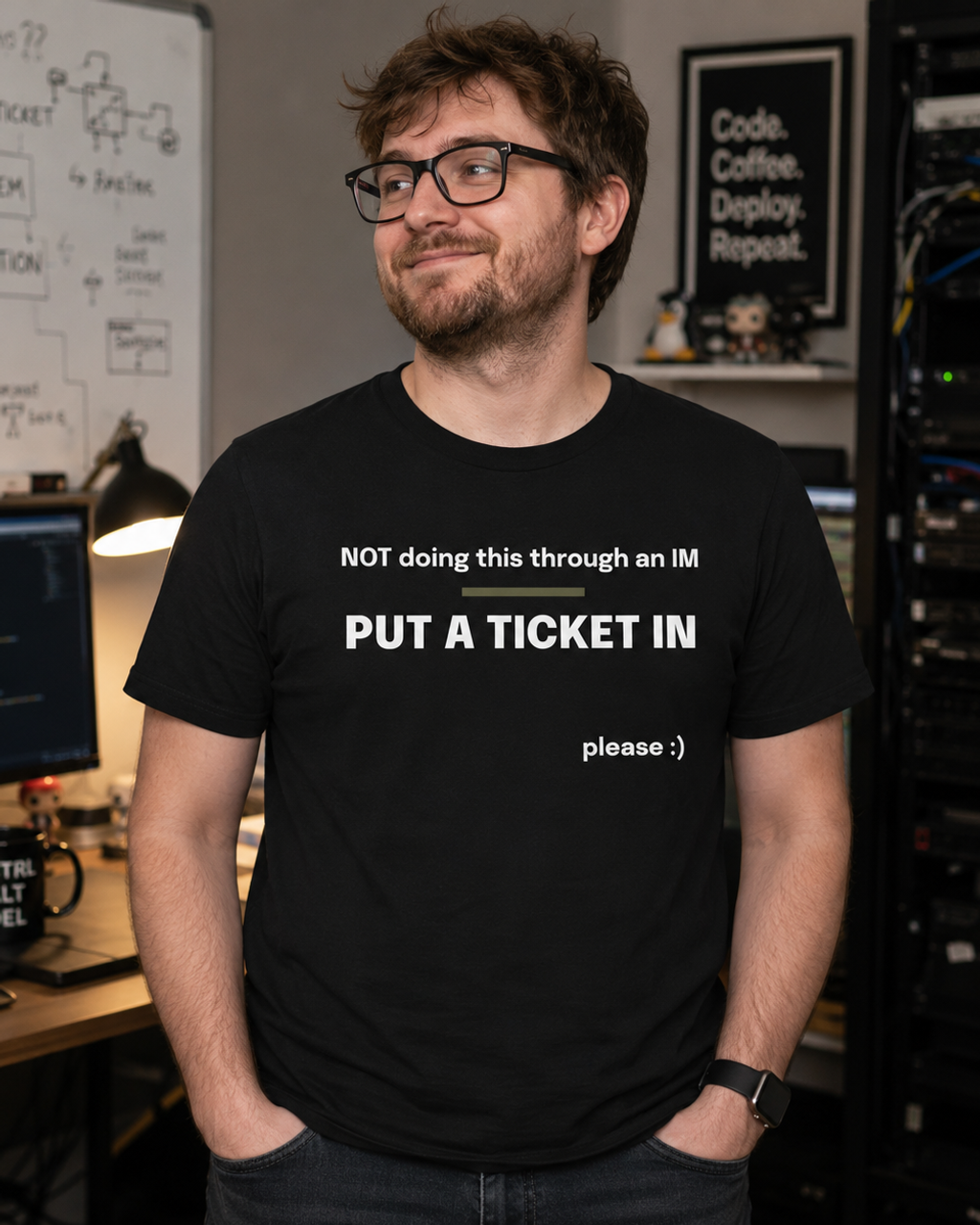 Put a Ticket In Funny T-Shirt for IT Help Desk Workers